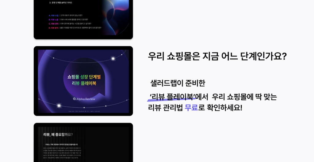 이탈률은 낮추고 매출은 올리는 쇼핑몰 리뷰의 비밀 20 리뷰 알파레터 1