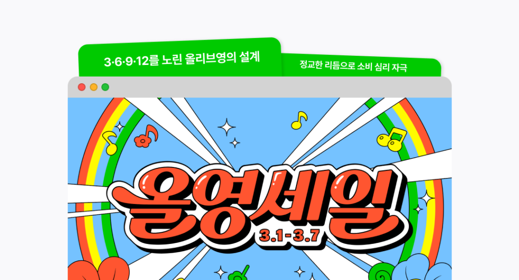 광고 없이 1,000만 명의 장바구니를 채우는 올리브영 프로모션 레시피 6 올리브영, 세일, 매출 증대, 전략, 프로모션, 3월, 6월, 9월. 12월, 설계방법, 장바구니 극대화