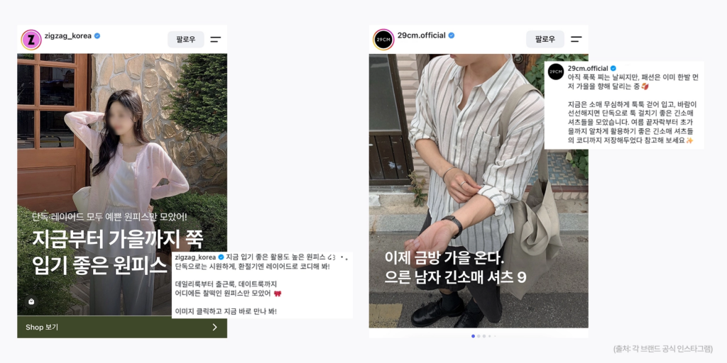 백로와 가을 시즌을 활용한 지그재그, 29CM의 쇼핑몰 마케팅 사례와 가을 상품 추천 아이디어